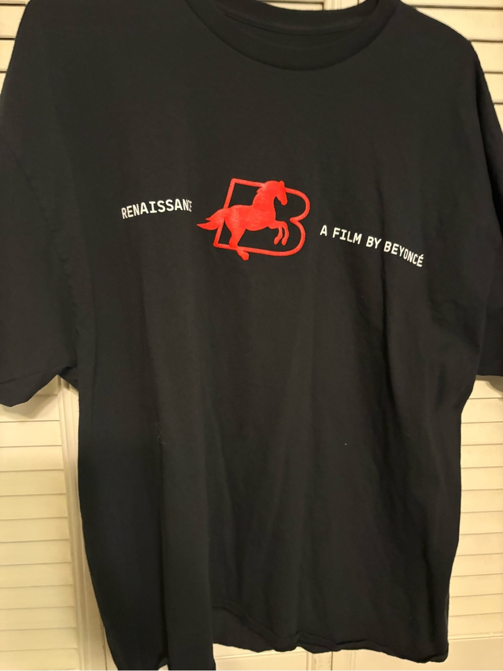 Renaissance by Beyoncé Black Graphic Tee with Red Horse Emblem size xxl